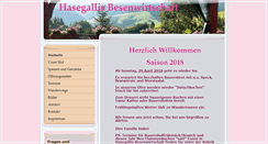 Desktop Screenshot of hasegallis-besenwirtschaft.de